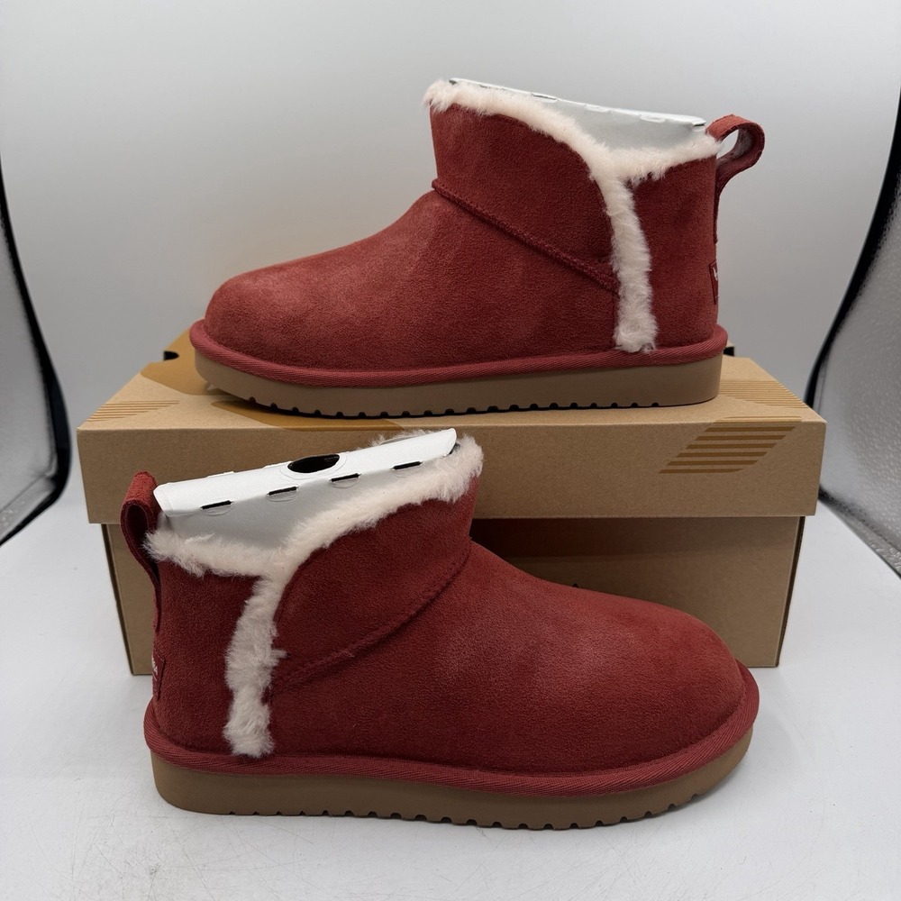 Koolaburra‎ by UGG Koola Ultra Mini Boots Womens Sz 6 Red/Sand Pull On Ankle